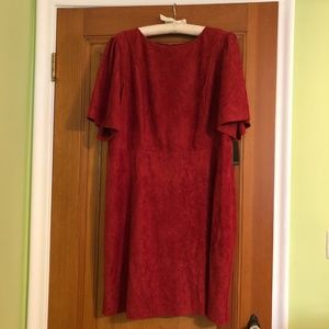 Eloquii Faux Suede Flare Sleeve Dress